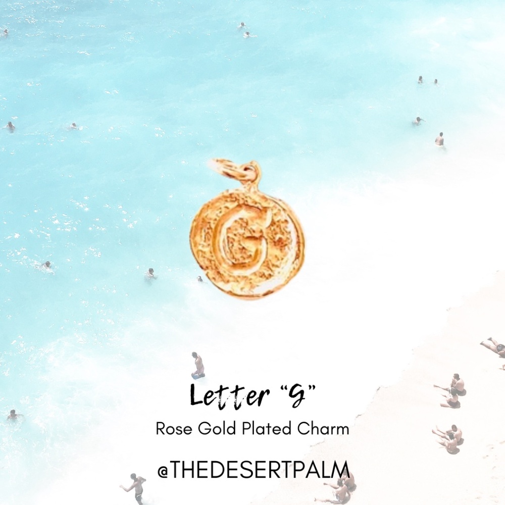 Rose Gold Plated Letter “G” Charm | Initial Pendant